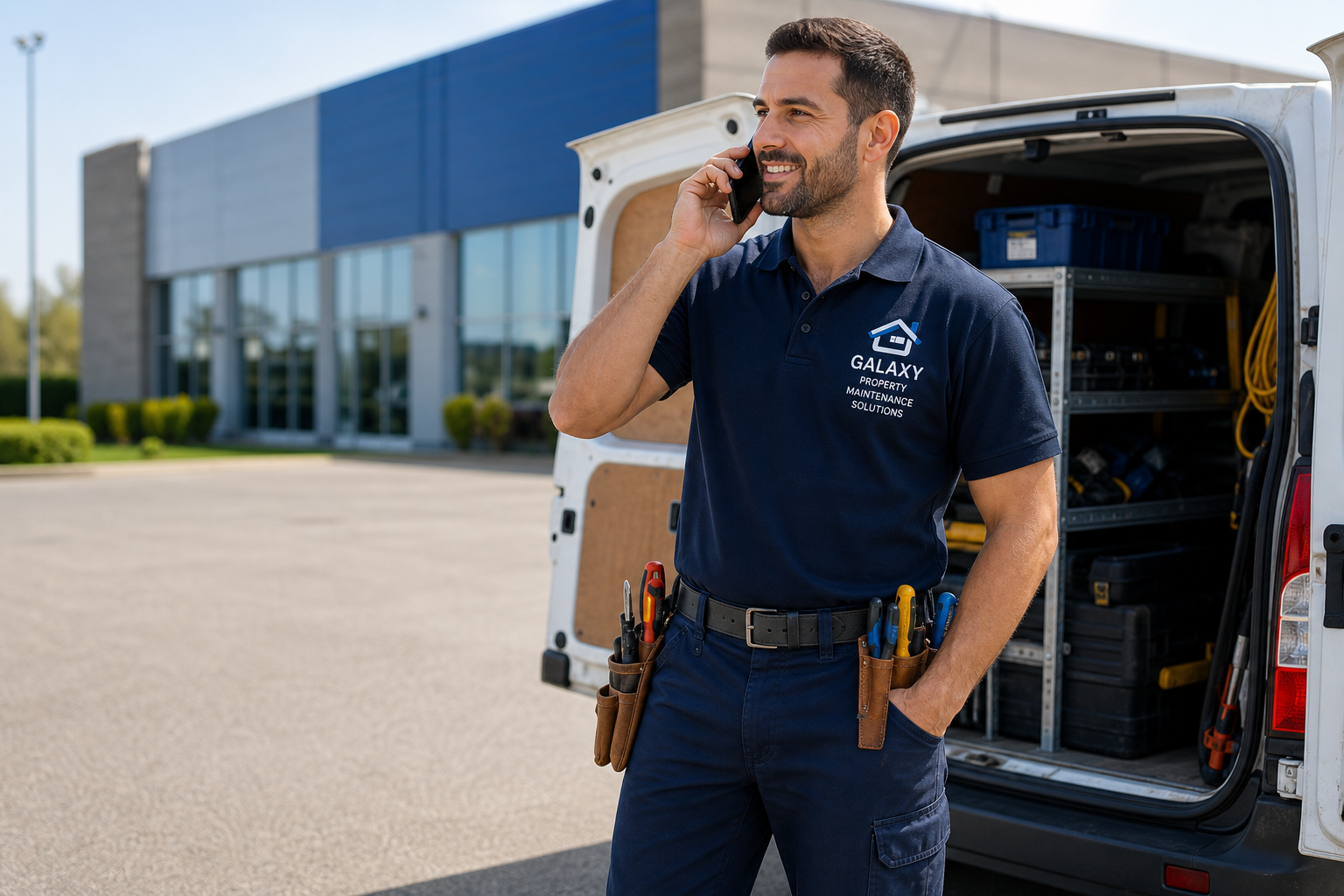 Galaxy Property Maintenance Solutions tradesperson ready to take your call